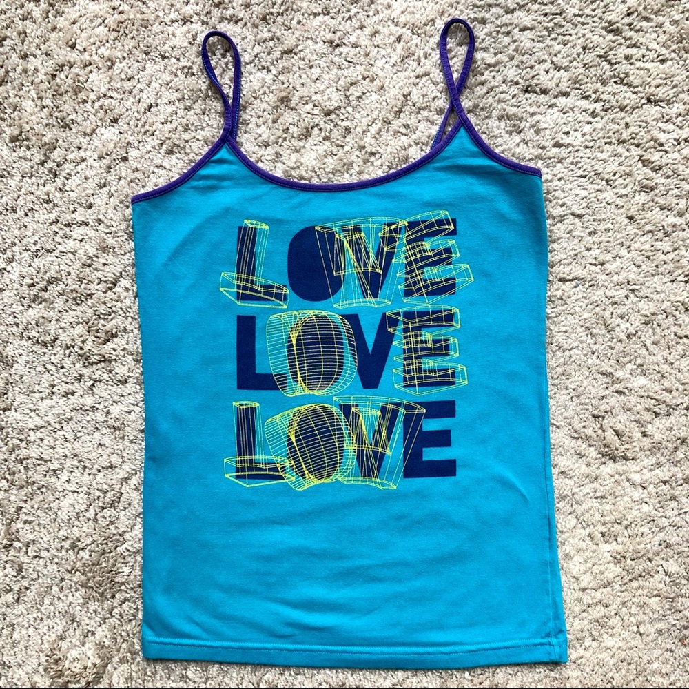 Zumba Fitness Teal Love Tank Top Medium